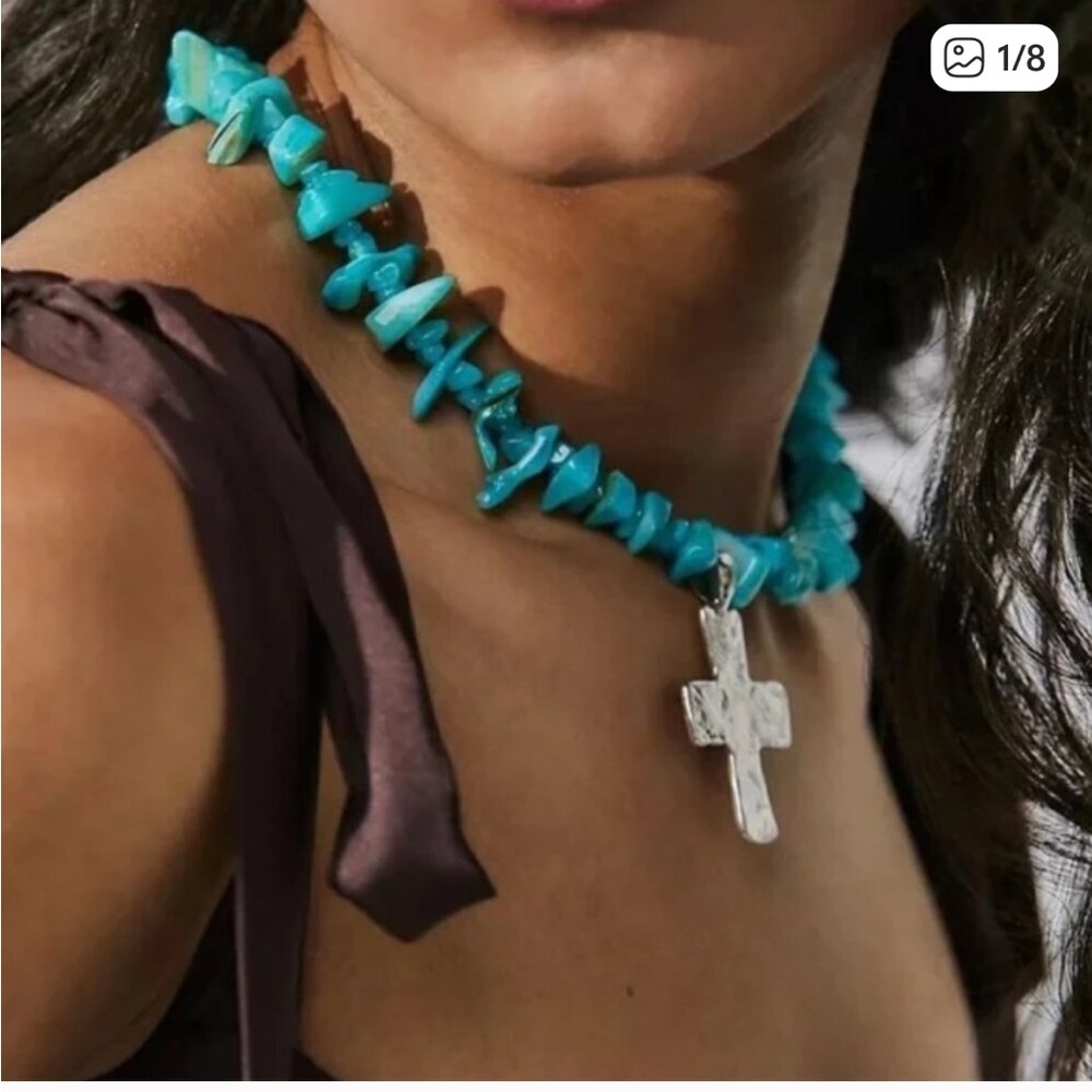 Free People NWT Supernova Choker in Blue